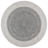 Safavieh Braided 5'-0" x 5'-0" Rug in Grey / Black