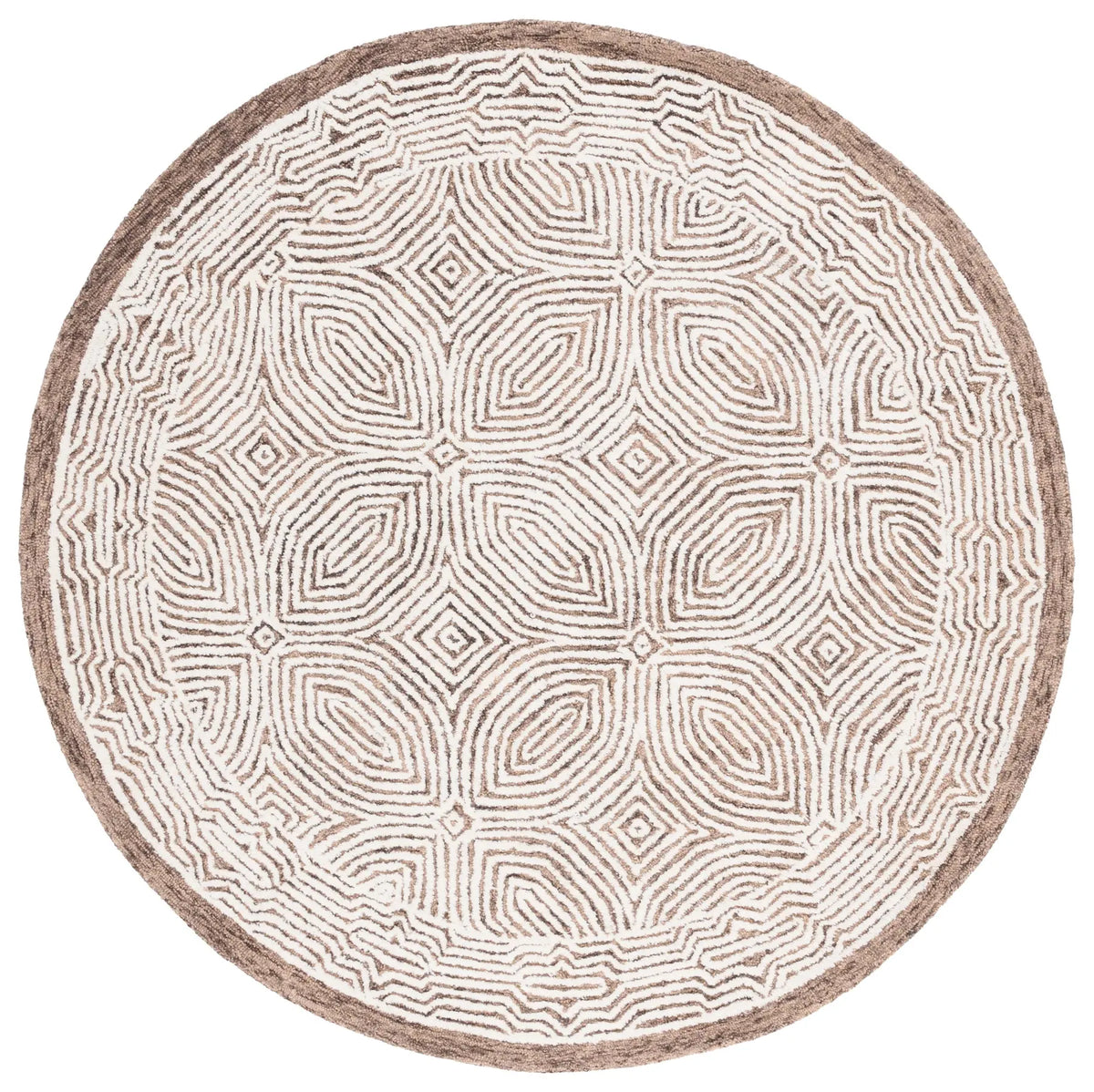 Safavieh Abstract 6'-0" x 6'-0" Rug in Beige / Ivory