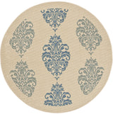 Safavieh Courtyard 5'-3" x 5'-3" Rug in Natural / Blue