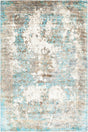 Chandra Dawn DAW-52308 Blue / Brown / White rug, flat view