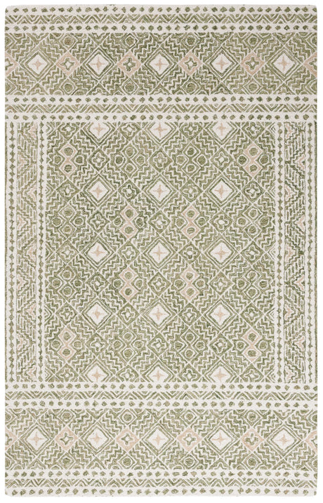 Safavieh Micro-Loop 4'-0" x 6'-0" Rug in Green / Ivory