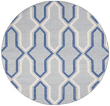 Safavieh Dhurries 6'-0" x 6'-0" Rug in Light Blue / Dark Blue