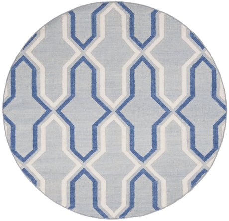 Safavieh Dhurries 6'-0" x 6'-0" Rug in Light Blue / Dark Blue