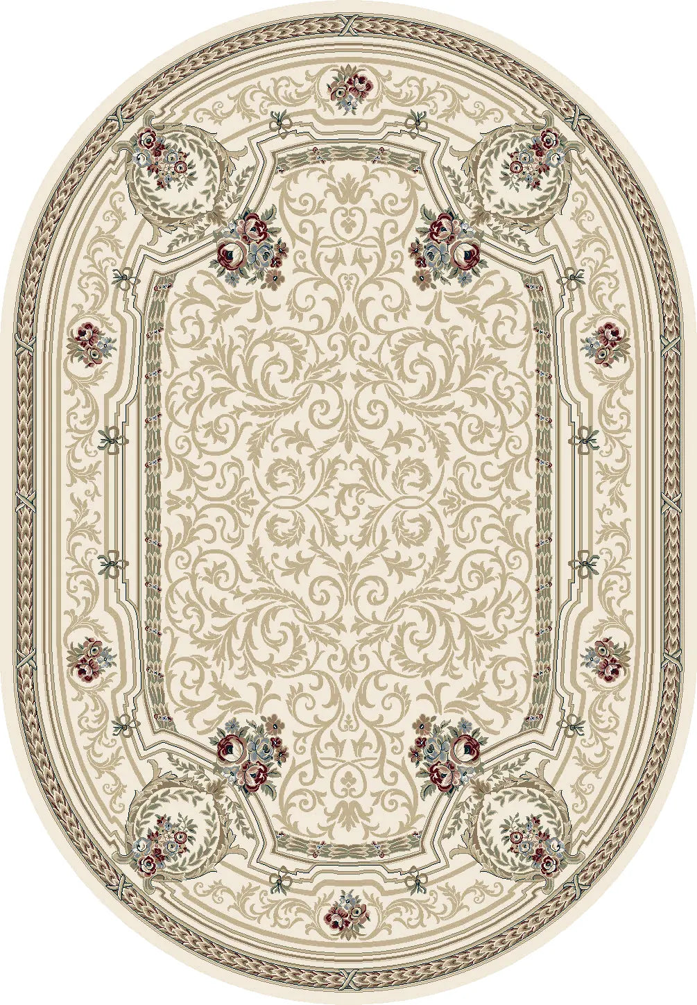Dynamic Rugs Ancient Garden 57091 Ivory Rugs - Oval