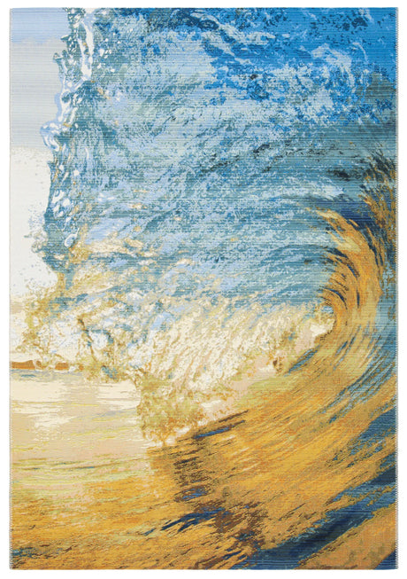 Safavieh Barbados 500 4'-0" x 6'-0" Rug in Blue / Gold