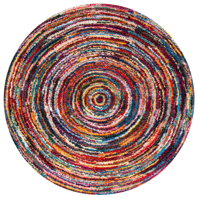 Safavieh Fiesta Shag 6'-7" x 6'-7" Rug in Multi