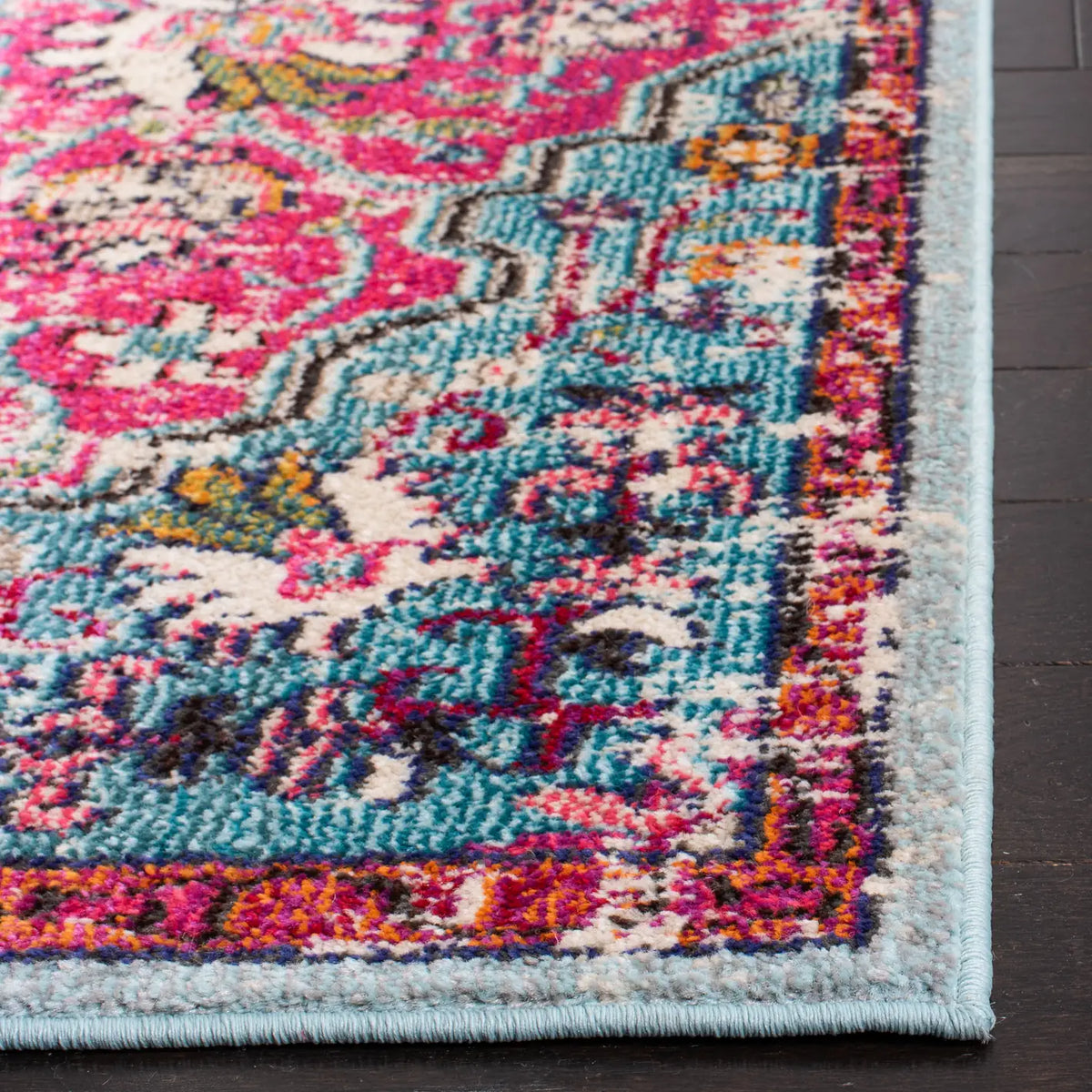 Safavieh Madison 4'-0" x 6'-0" Rug in Fuchsia / Teal