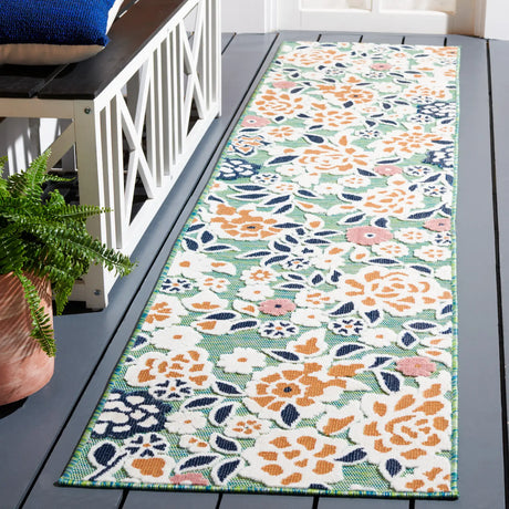 Safavieh Cabana 2'-0" x 10'-0" Rug in Green / Navy