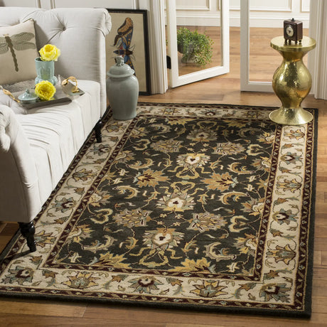 Safavieh Heritage 5'-0" x 8'-0" Rug in Black / Ivory