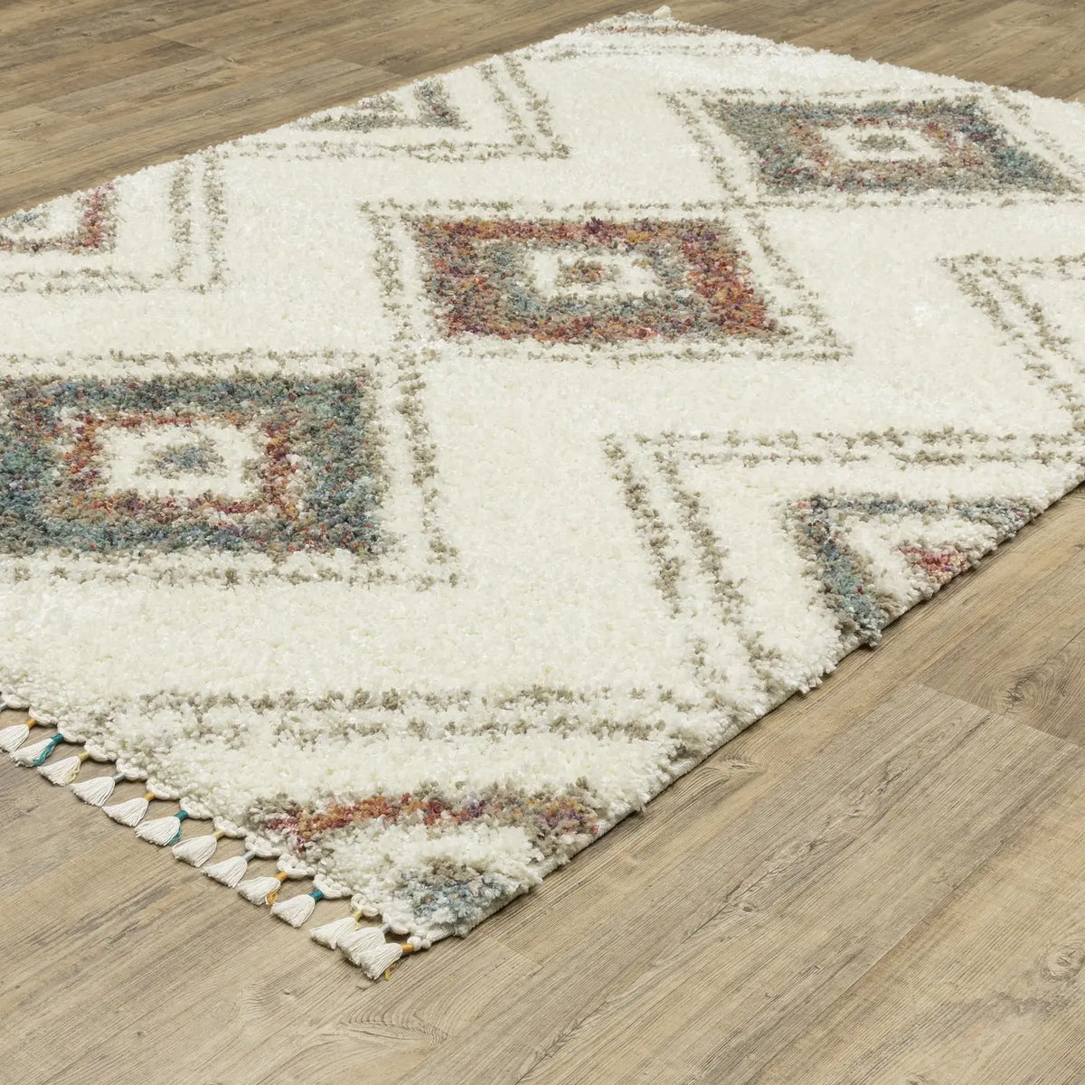 Oriental Weavers Sphinx Axis Ax07A Ivory/ Multi Rug - angle detail
