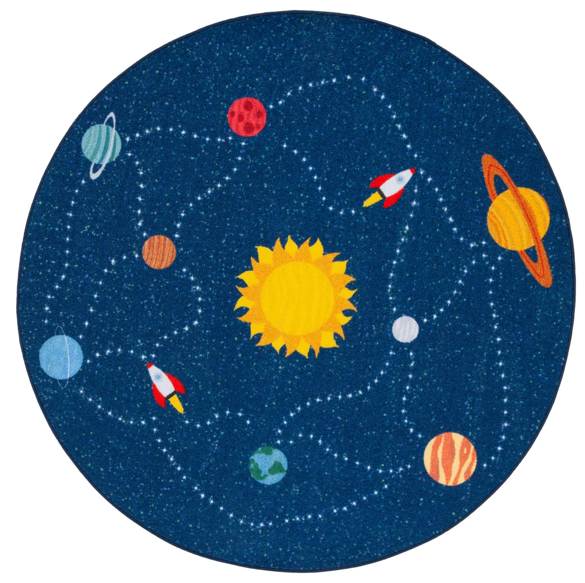 Safavieh Kids Playhouse 200 5'-0" x 5'-0" Rug in Navy / Gold