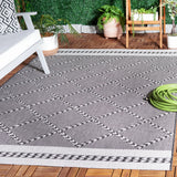 Safavieh Courtyard 4'-0" x 5'-7" Rug in Black / Ivory