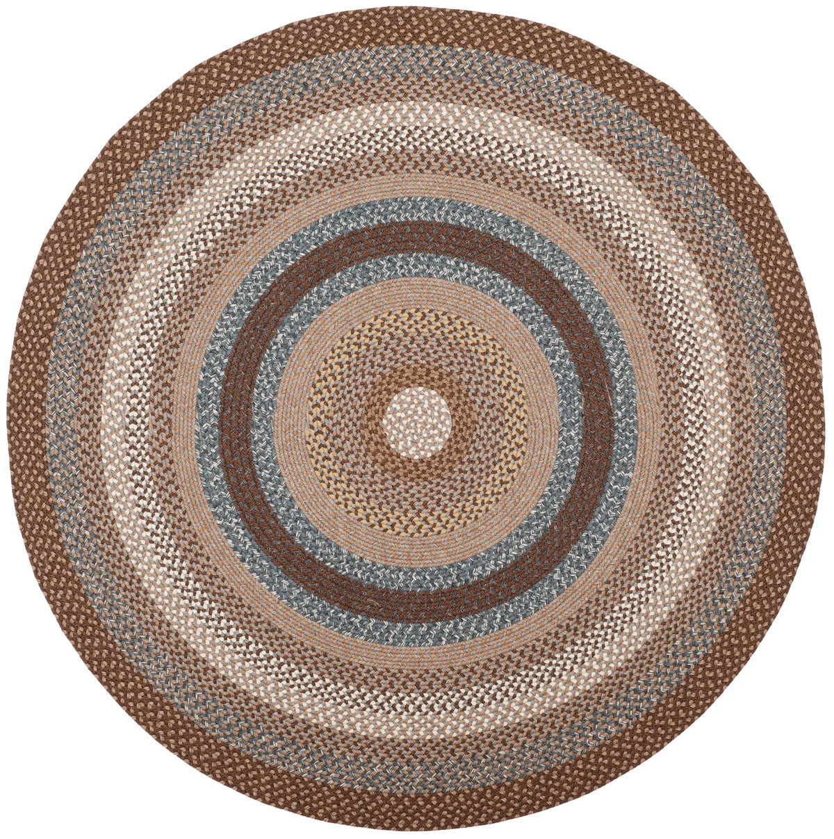 Safavieh Braided 5'-0" x 5'-0" Rug in Brown / Multi
