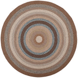 Safavieh Braided 5'-0" x 5'-0" Rug in Brown / Multi