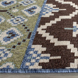 Safavieh Veranda 2'-3" x 10'-0" Rug in Chocolate / Blue