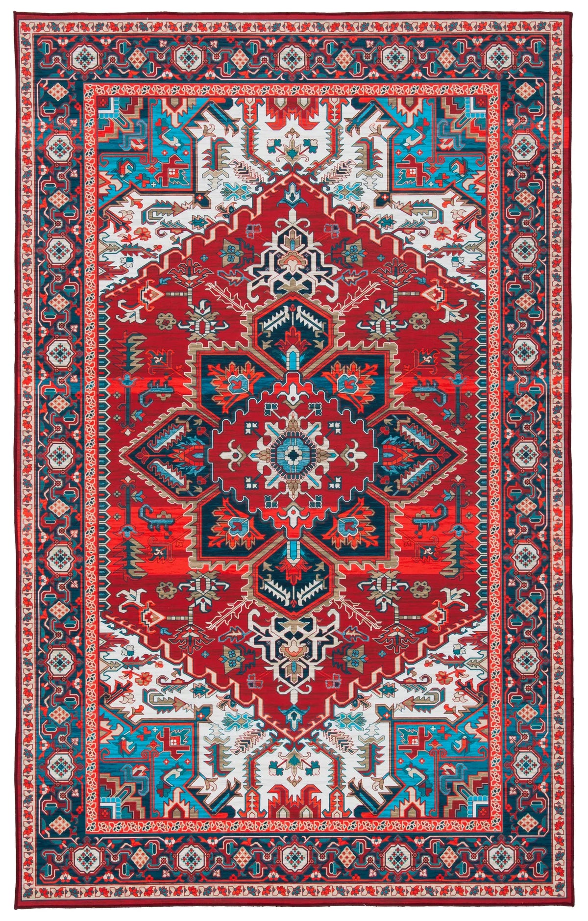 Safavieh Tucson 4'-0" x 6'-0" Rug in Red / Blue