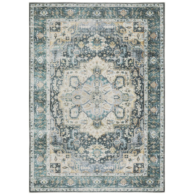 Oriental Weavers Machine Washable Charleston Cha01 Blue/ Ivory Rug - main flat