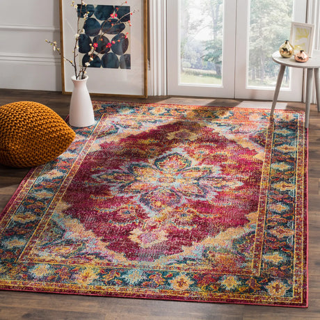 Safavieh Crystal 4'-0" x 6'-0" Rug in Ruby / Navy