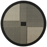 Safavieh Courtyard 6'-7" x 6'-7" Rug in Black / Sand
