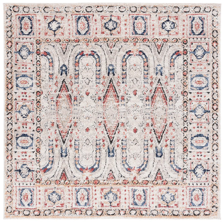 Safavieh Luna 6'-7" x 6'-7" Rug in Beige / Blue Rust