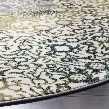 Safavieh Watercolor 6'-7" x 6'-7" Rug in Ivory / Peacock Blue
