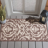 Safavieh Courtyard 2'-0" x 3'-7" Rug in Chocolate / Natural