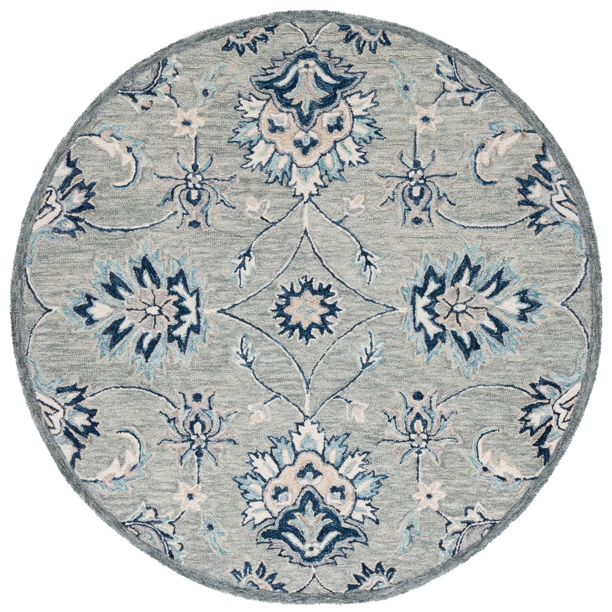 Safavieh Micro-Loop 5'-0" x 5'-0" Rug in Grey / Blue