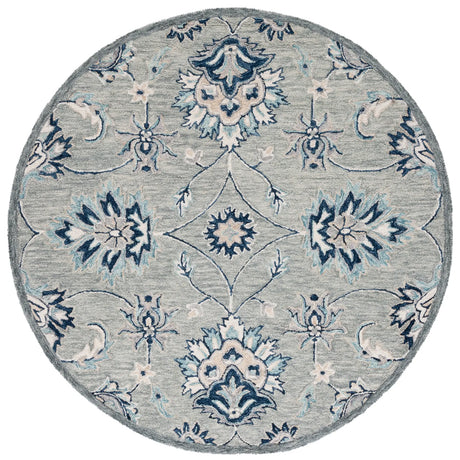 Safavieh Micro-Loop 5'-0" x 5'-0" Rug in Grey / Blue