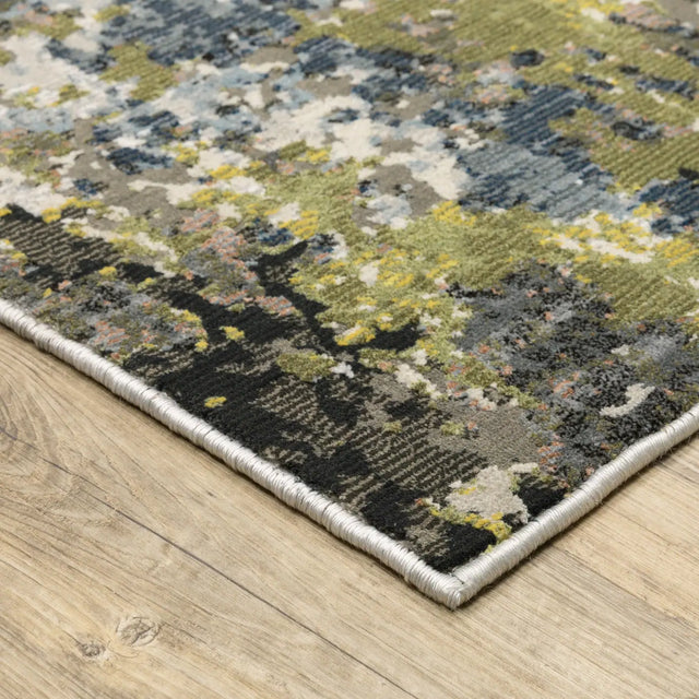 Oriental Weavers Sphinx Caravan 502Z8 Grey/ Green Rugs - corner detail