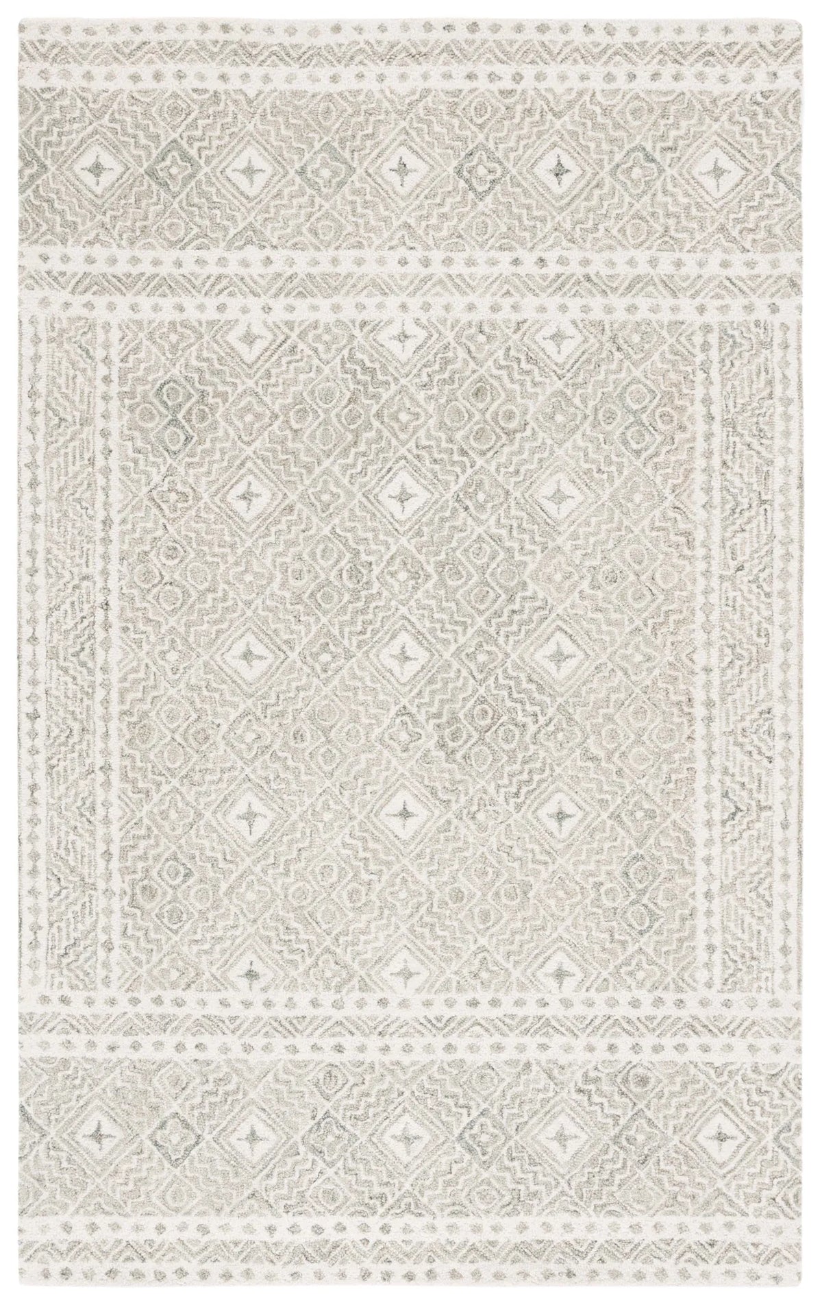 Safavieh Micro-Loop 4'-0" x 6'-0" Rug in Silver / Ivory