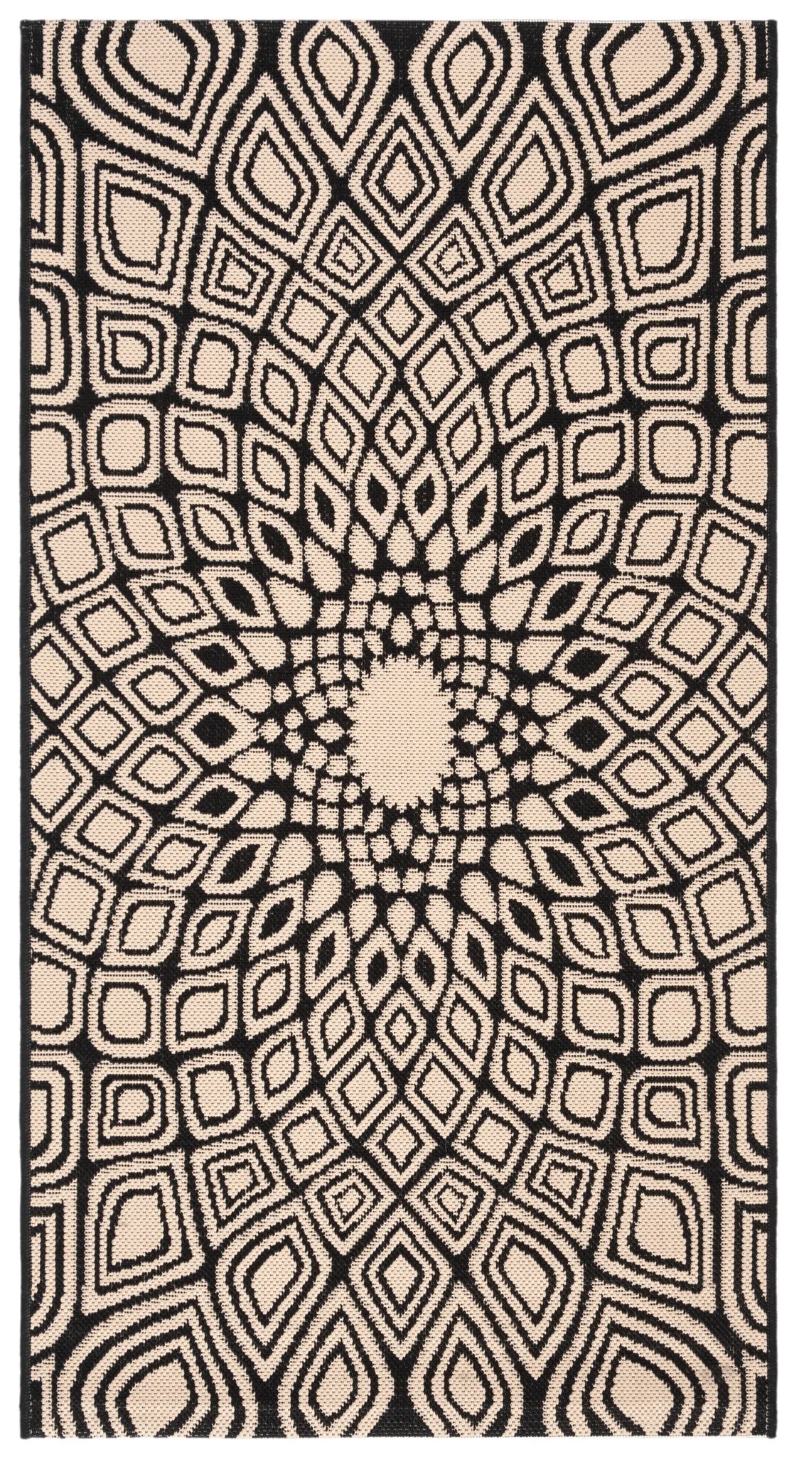 Safavieh Courtyard 2'-7" x 5'-0" Rug in Black / Beige