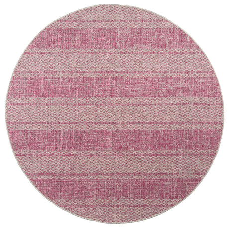 Safavieh Courtyard 6'-7" x 6'-7" Rug in Light Grey / Fuchsia