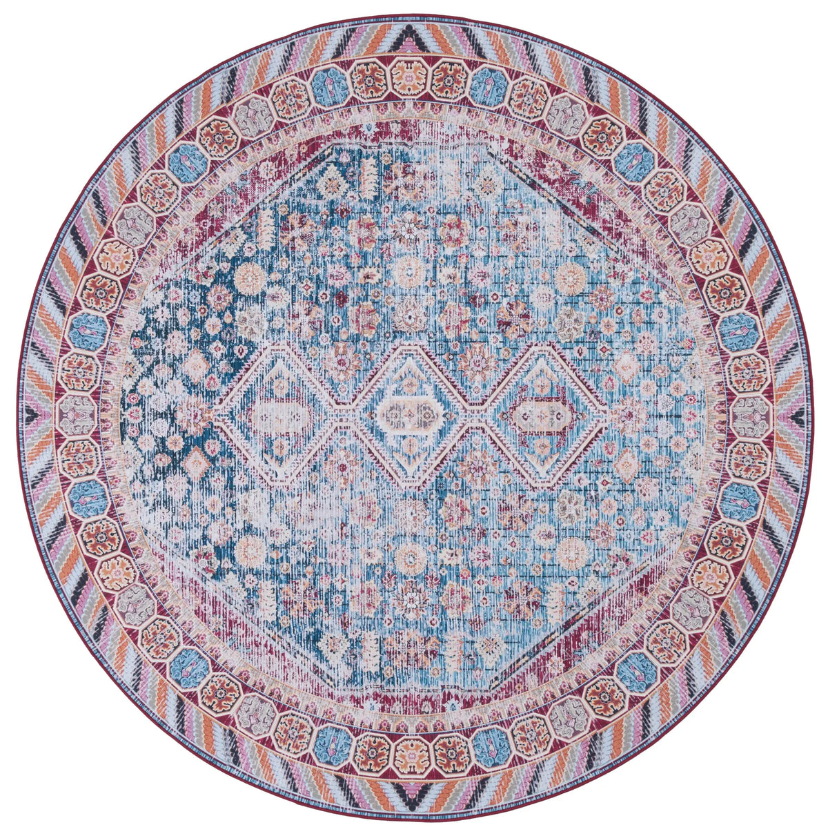 Safavieh Tucson 6'-0" x 6'-0" Rug in Blue / Red