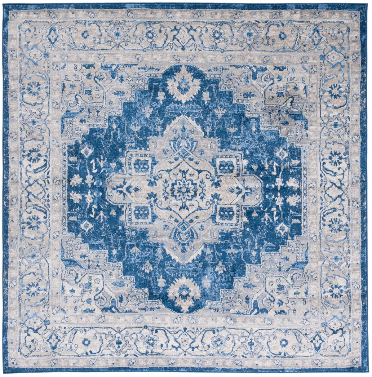 Safavieh Brentwood 6'-7" x 6'-7" Rug in Navy / Grey
