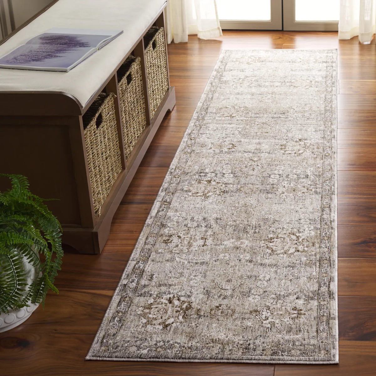 Safavieh Mason 100 2'-0" x 8'-0" Rug in Beige / Dark Grey