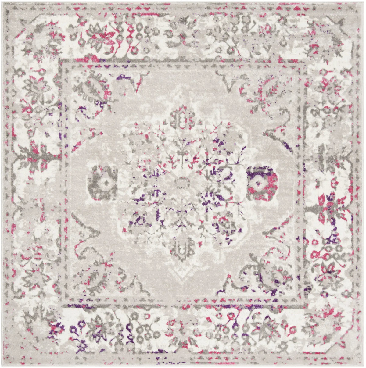 Safavieh Skyler 6'-7" x 6'-7" Rug in Grey / Pink