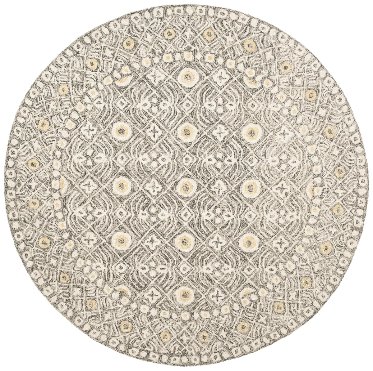 Safavieh Micro-Loop 5'-0" x 5'-0" Rug in Charcoal / Ivory