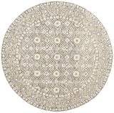 Safavieh Micro-Loop 5'-0" x 5'-0" Rug in Charcoal / Ivory
