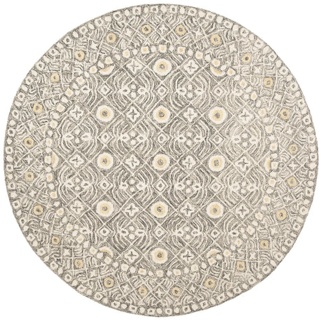 Safavieh Micro-Loop 5'-0" x 5'-0" Rug in Charcoal / Ivory