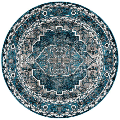 Safavieh Vintage Hamadan 6'-7" x 6'-7" Rug in Blue / Ivory