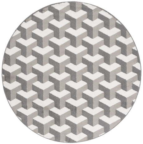 Safavieh Pyramid 6'-7" x 6'-7" Rug in Grey / Ivory