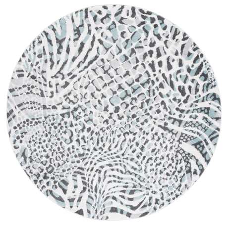 Safavieh Amsterdam 6'-7" x 6'-7" Rug in Ivory / Teal