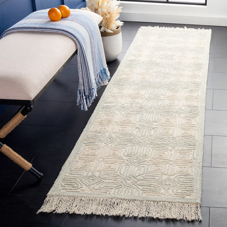 Safavieh Ikat 2'-3" x 8'-0" Rug in Ivory / Light Blue