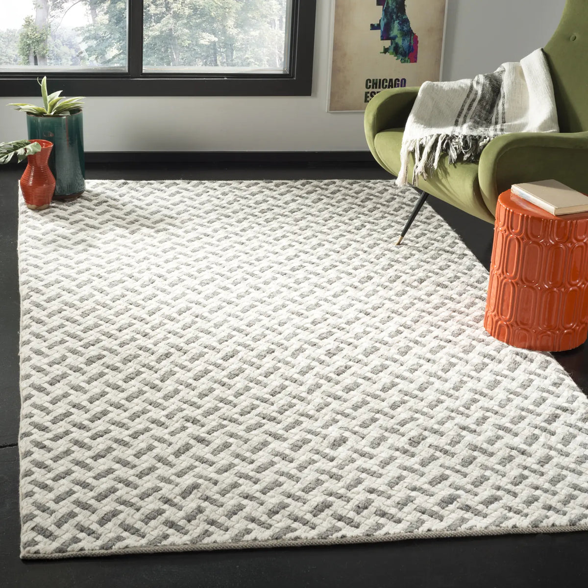 Safavieh Natura 5'-0" x 8'-0" Rug in Grey / Ivory
