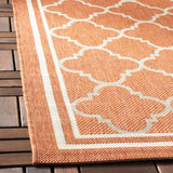 Safavieh Courtyard 4'-0" x 5'-7" Rug in Terracotta / Bone