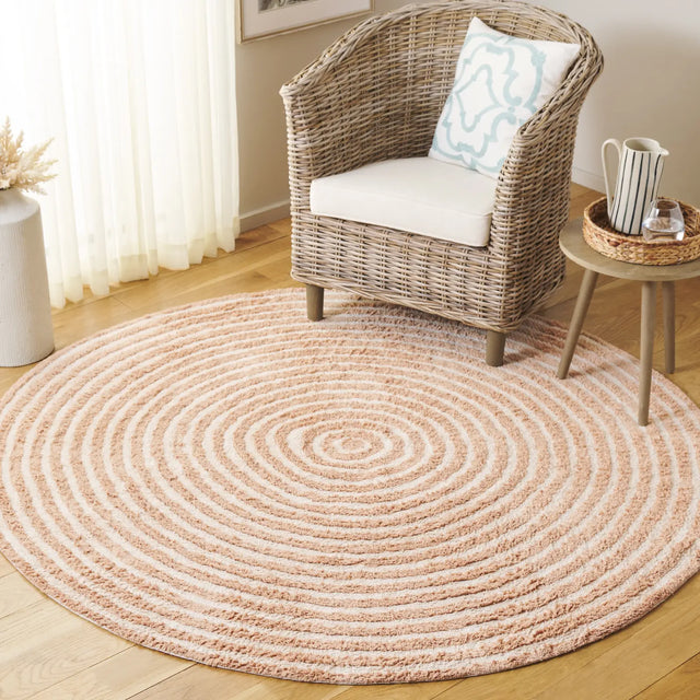 Safavieh Easy Care 6'-0" x 6'-0" Rug in Orange / Ivory