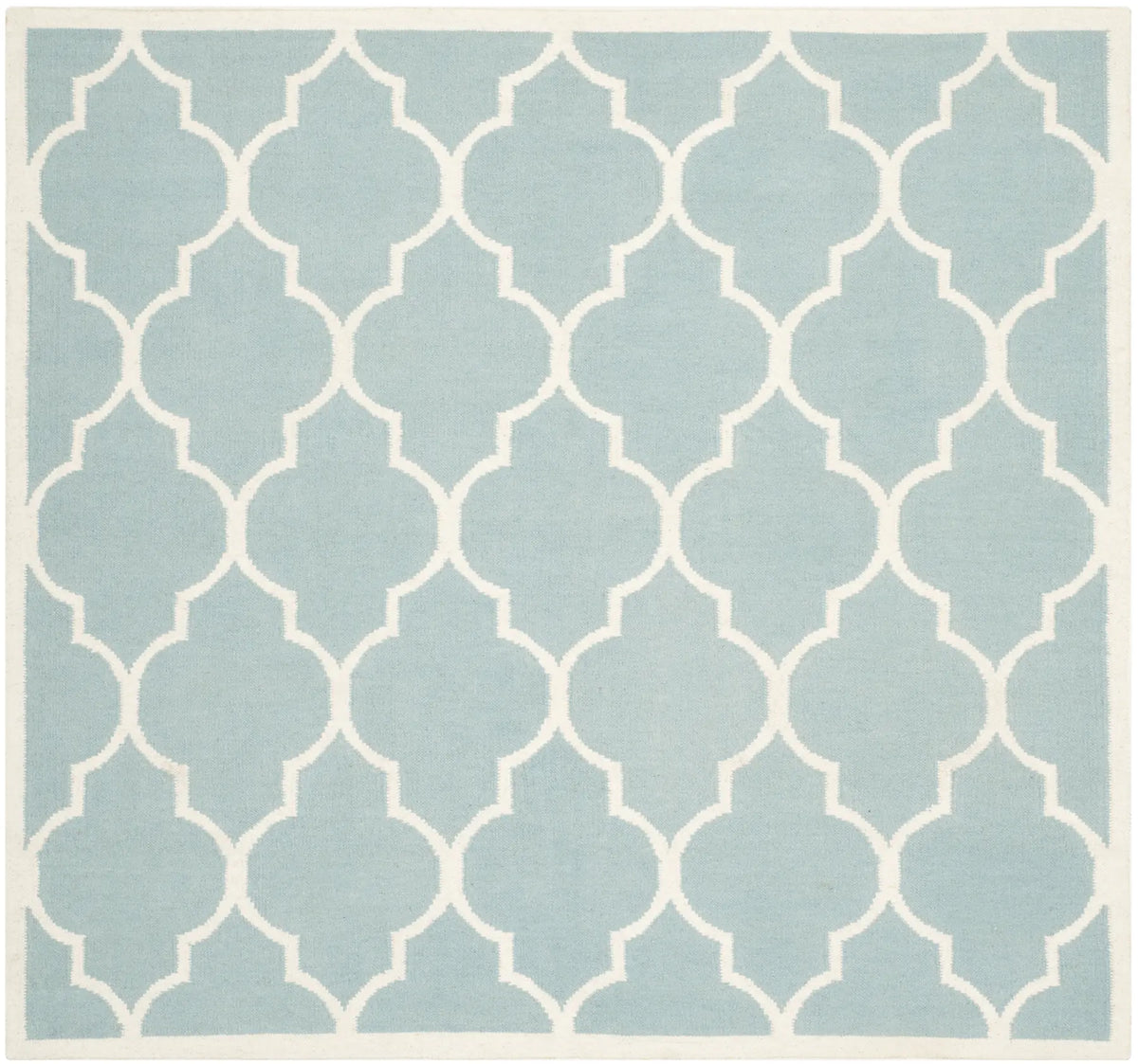 Safavieh Dhurries 6'-0" x 6'-0" Rug in Light Blue / Ivory