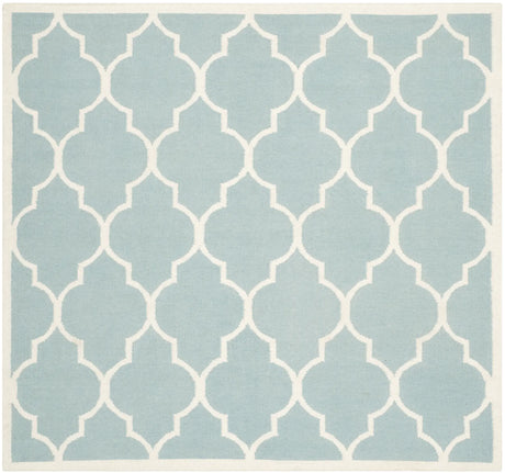 Safavieh Dhurries 6'-0" x 6'-0" Rug in Light Blue / Ivory