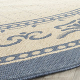 Safavieh Courtyard 6'-7" x 6'-7" Rug in Natural / Blue