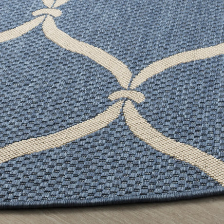Safavieh Courtyard 6'-7" x 6'-7" Rug in Blue / Beige